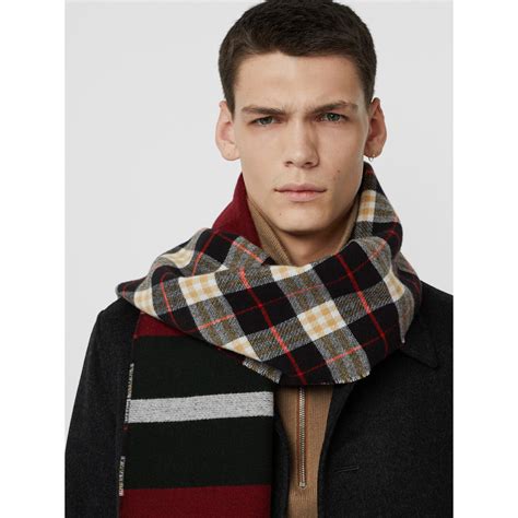 burberry reversible stripe and check wool cashmere scarf|Burberry Limited.